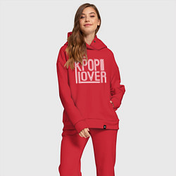 Женский костюм оверсайз K-pop lover, цвет: красный — фото 2