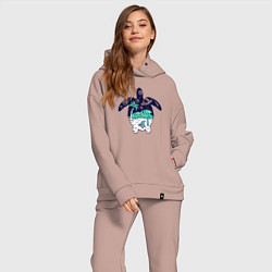 Женский костюм оверсайз Space turtle, цвет: пыльно-розовый — фото 2