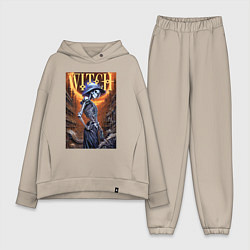 Женский костюм оверсайз Костлявая ведьма - хэллоуин, цвет: миндальный