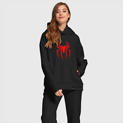 Женский костюм оверсайз Логотип человека паука, цвет: черный — фото 2