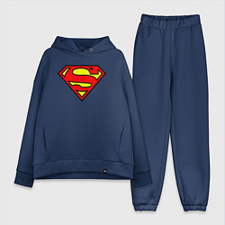 Женский костюм оверсайз Superman logo, цвет: тёмно-синий