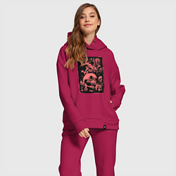 Женский костюм оверсайз Безумные кошмары, цвет: маджента — фото 2