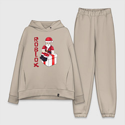 Женский костюм оверсайз Санта Клаус - Роблокс, цвет: миндальный