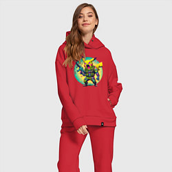 Женский костюм оверсайз Cool Pikachu - special forces, цвет: красный — фото 2