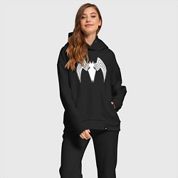 Женский костюм оверсайз Venom spider logo, цвет: черный — фото 2
