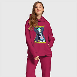 Женский костюм оверсайз Сyberpunk rebecca, цвет: маджента — фото 2