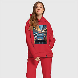 Женский костюм оверсайз Porsche 911 в городе, цвет: красный — фото 2