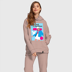 Женский костюм оверсайз Я и мода pop art, цвет: пыльно-розовый — фото 2