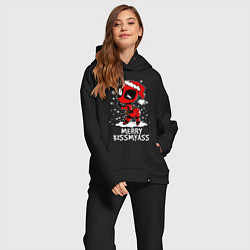 Женский костюм оверсайз Deadpool - merry kiss my ass, цвет: черный — фото 2