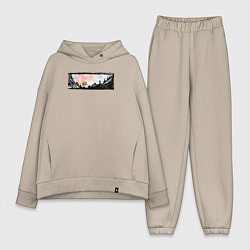 Женский костюм оверсайз Страсть к путешествиям на колесах, цвет: миндальный