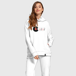 Женский костюм оверсайз Pac-Man ест ноты, цвет: белый — фото 2