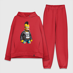 Женский костюм оверсайз The harsh Homer Simpson - punks not dead, цвет: красный