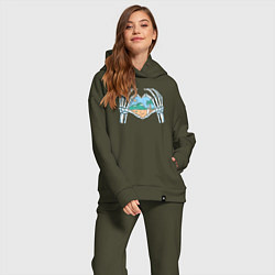 Женский костюм оверсайз Сердце пляжа, цвет: хаки — фото 2