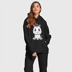 Женский костюм оверсайз Весёлая зебра, цвет: черный — фото 2