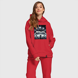 Женский костюм оверсайз Thrash metal - Metallica, цвет: красный — фото 2