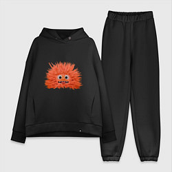 Женский костюм оверсайз Fluffy monster orange, цвет: черный