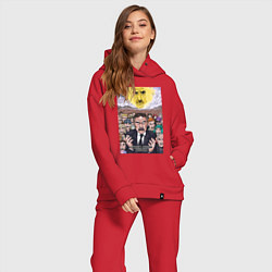 Женский костюм оверсайз Следствие вели - Леонид Каневский, цвет: красный — фото 2