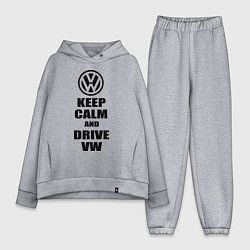 Женский костюм оверсайз Keep Calm & Drive VW, цвет: меланж