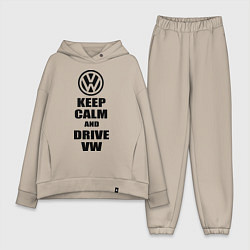 Женский костюм оверсайз Keep Calm & Drive VW, цвет: миндальный