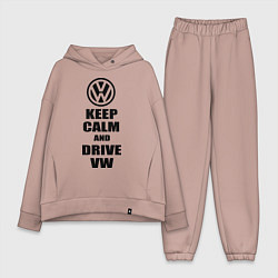 Женский костюм оверсайз Keep Calm & Drive VW, цвет: пыльно-розовый