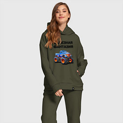 Женский костюм оверсайз Железная фантазия, цвет: хаки — фото 2