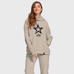 Женский костюм оверсайз Элла - звезда, цвет: миндальный — фото 2