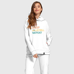 Женский костюм оверсайз Eat sleep volley, цвет: белый — фото 2