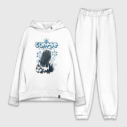 Женский костюм оверсайз Glimse,Y2K стиль, цвет: белый