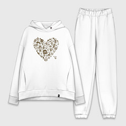 Женский костюм оверсайз Сердце русской бани