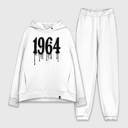 Женский костюм оверсайз 1964 черной краской, цвет: белый