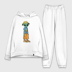 Женский костюм оверсайз Инопланетянин в шляпе, цвет: белый