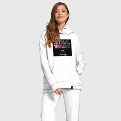 Женский костюм оверсайз Звёздные войны надпись вейдер, цвет: белый — фото 2