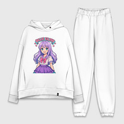Женский костюм оверсайз Билли Айлиш аниме стиль, цвет: белый