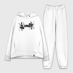 Женский костюм оверсайз Сантехник в чероной краске