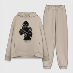 Женский костюм оверсайз Американский футболист черной краской