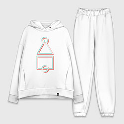 Женский костюм оверсайз Стиль игра в кальмара, цвет: белый