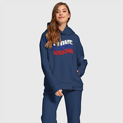 Женский костюм оверсайз I love Russia, цвет: тёмно-синий — фото 2