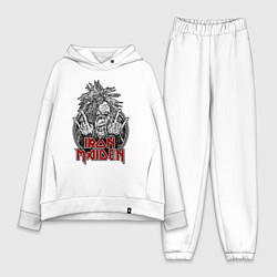 Женский костюм оверсайз Iron Maiden head with hands, цвет: белый