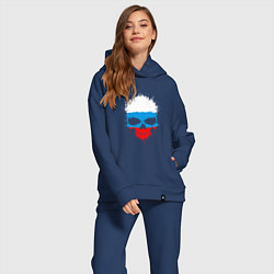 Женский костюм оверсайз Russian skull, цвет: тёмно-синий — фото 2