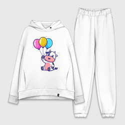 Женский костюм оверсайз Коровка с шариками