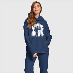 Женский костюм оверсайз Пожарный на лестнице, цвет: тёмно-синий — фото 2