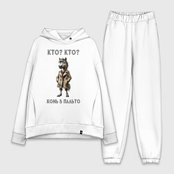 Женский костюм оверсайз Конь в сером пальто