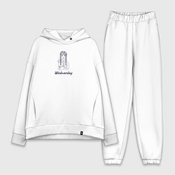 Женский костюм оверсайз Уэнсдей и вещь скетч