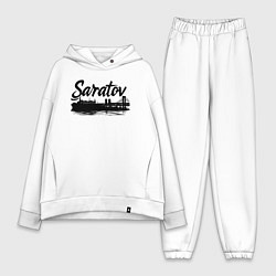 Женский костюм оверсайз Саратов горд с мостом, цвет: белый