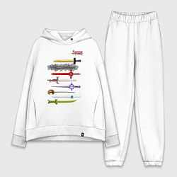 Женский костюм оверсайз Adventure time swords, цвет: белый