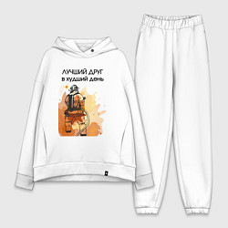 Женский костюм оверсайз Лучший друг пожарный, цвет: белый