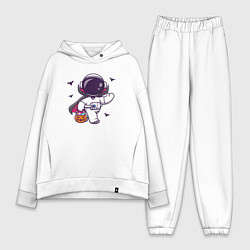 Женский костюм оверсайз Космонавт с конфетками, цвет: белый