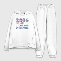 Женский костюм оверсайз 2026 год красной огненной лошади