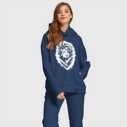 Женский костюм оверсайз Поп-арт дива, цвет: тёмно-синий — фото 2