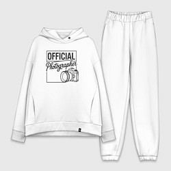 Женский костюм оверсайз Официальный фотограф, цвет: белый